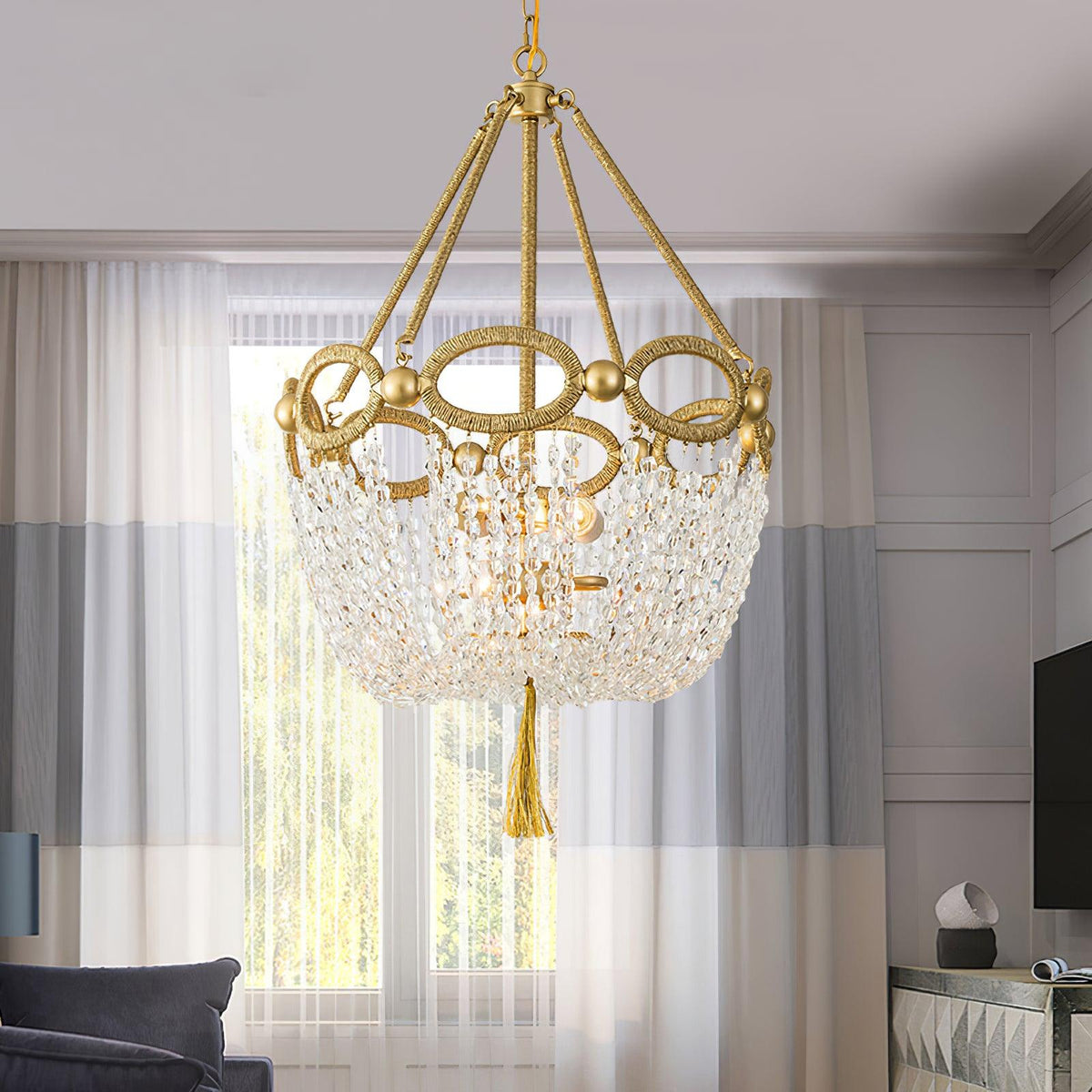 Fiona Beaded Chandelier 20.5"