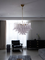 Fiora Pink Glass Chandelier