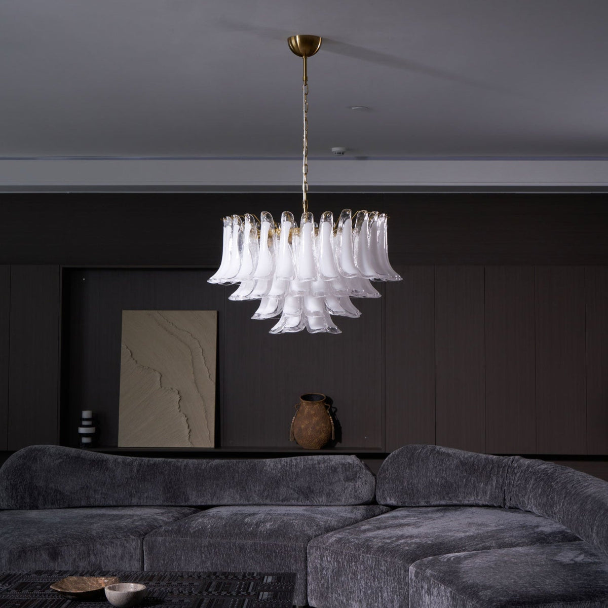 Fiora Pink Glass Chandelier