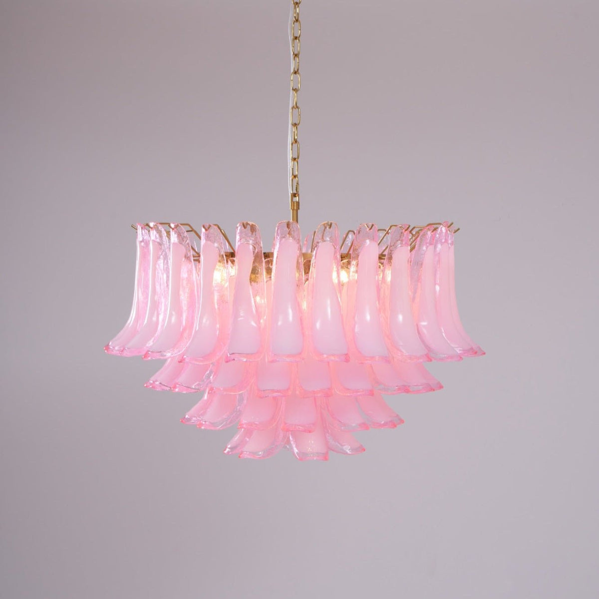 Fiora Pink Glass Chandelier
