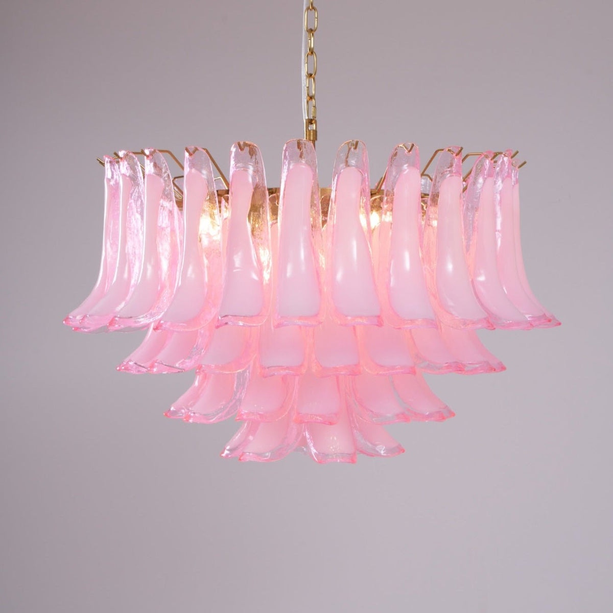Fiora Pink Glass Chandelier