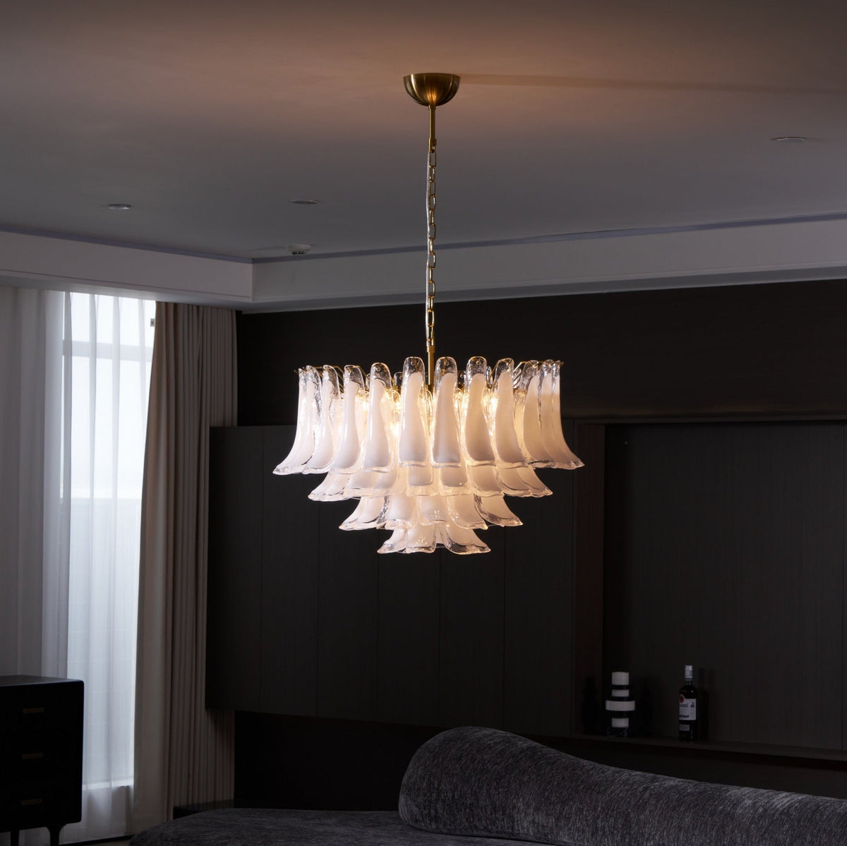 Fiora Pink Glass Chandelier