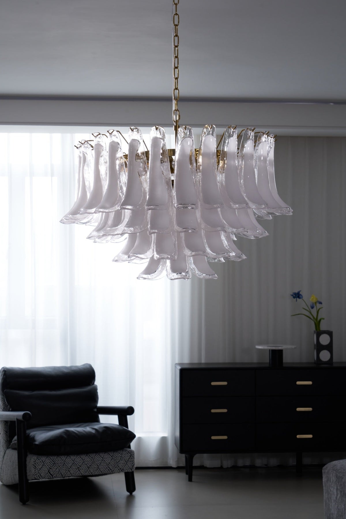 Fiora Pink Glass Chandelier