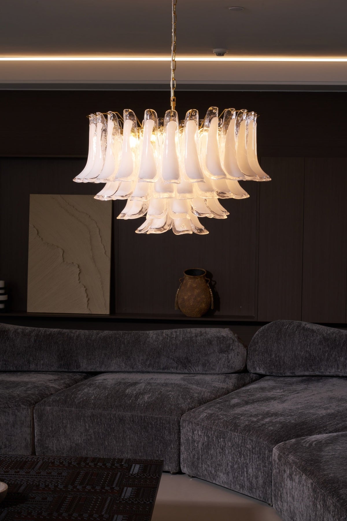 Fiora Pink Glass Chandelier