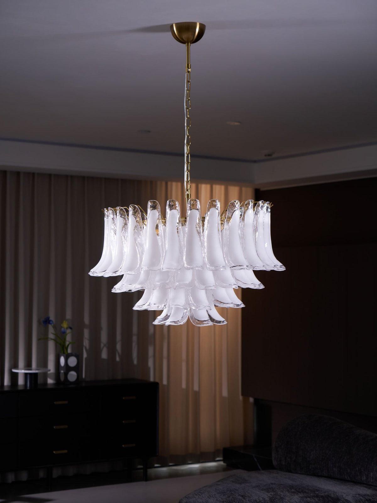 Fiora Pink Glass Chandelier