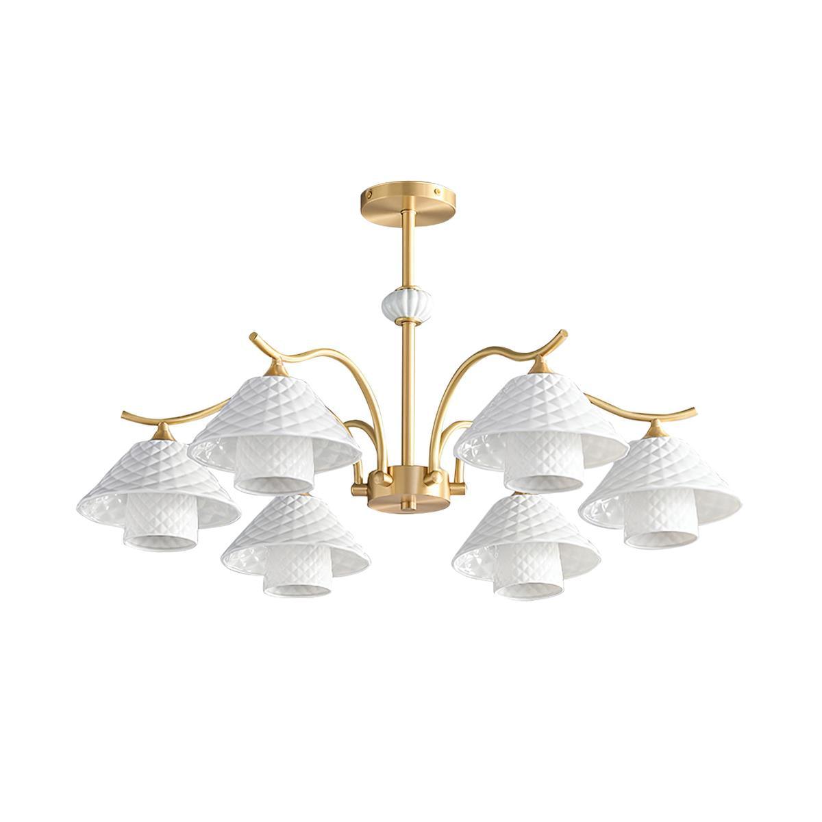 Flared Gold Ceramic Chandelier