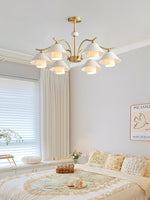 Flared Gold Ceramic Chandelier