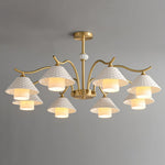 Flared Gold Ceramic Chandelier