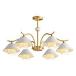 Flared Gold Ceramic Chandelier