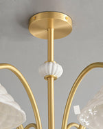 Flared Gold Ceramic Chandelier