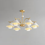 Flared Gold Ceramic Chandelier