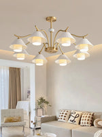 Flared Gold Ceramic Chandelier
