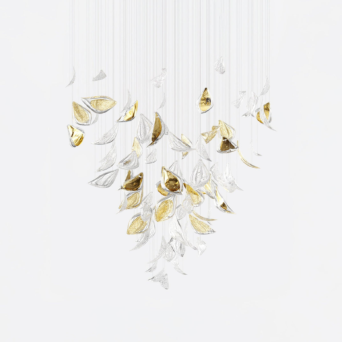 DIY Floating Leaves Chandelier
