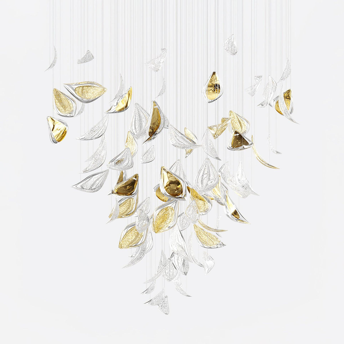 DIY Floating Leaves Chandelier