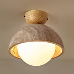 Flore Travertine Bud Ceiling Light