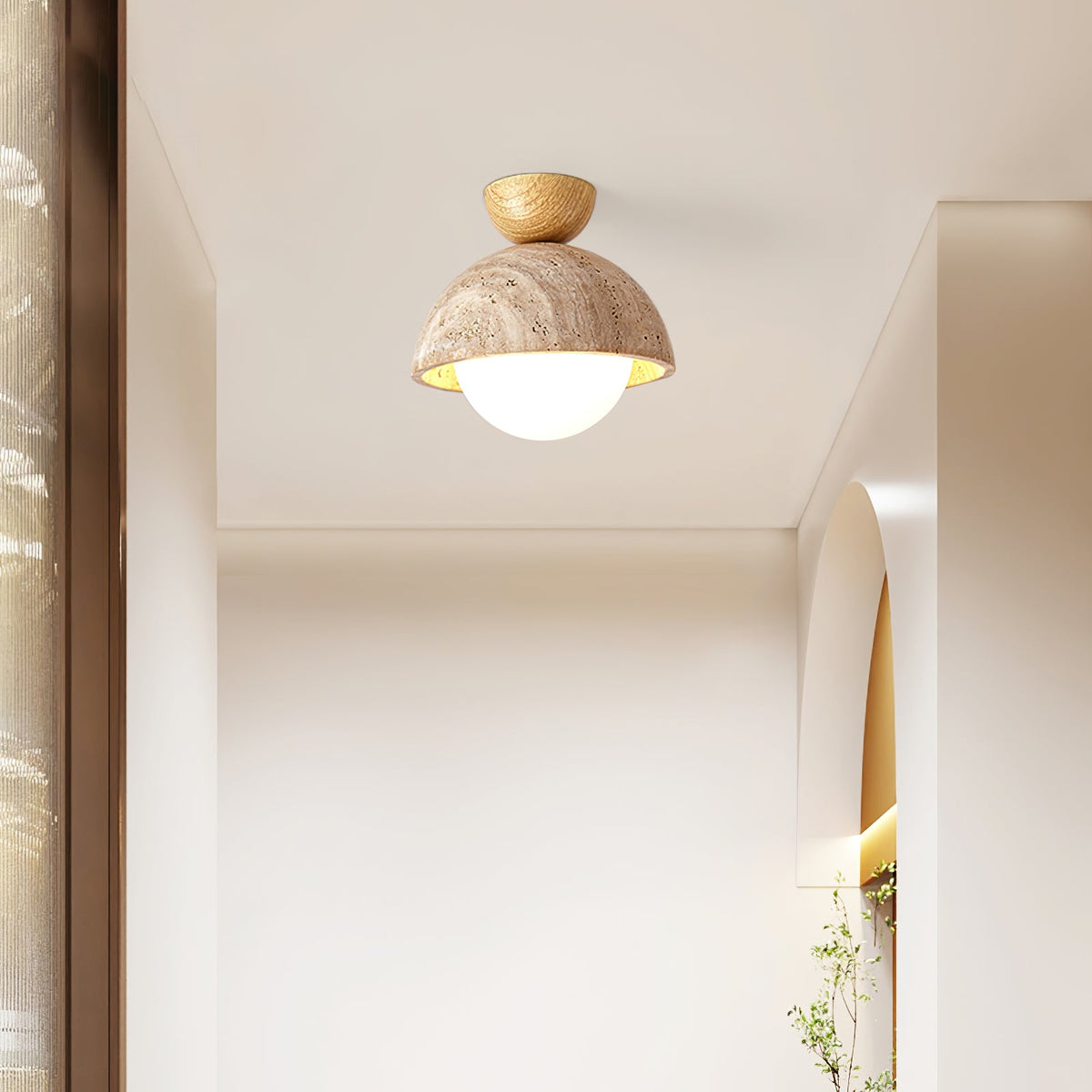 Flore Travertine Bud Ceiling Light