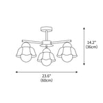 Flower Shade Brass Chandelier