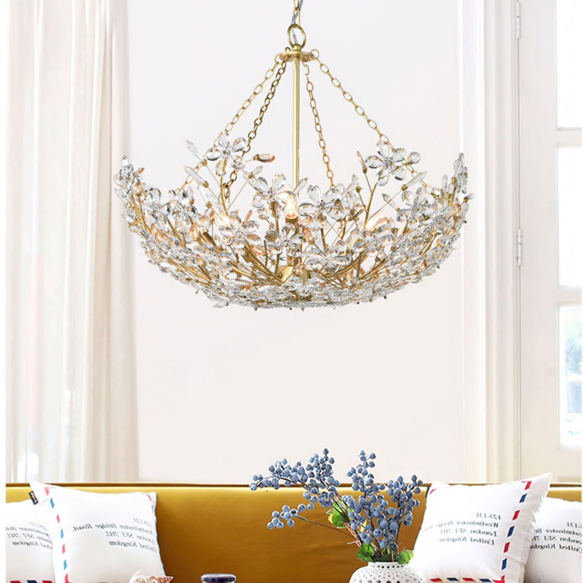 Flower Cluster Chandelier 19.7"