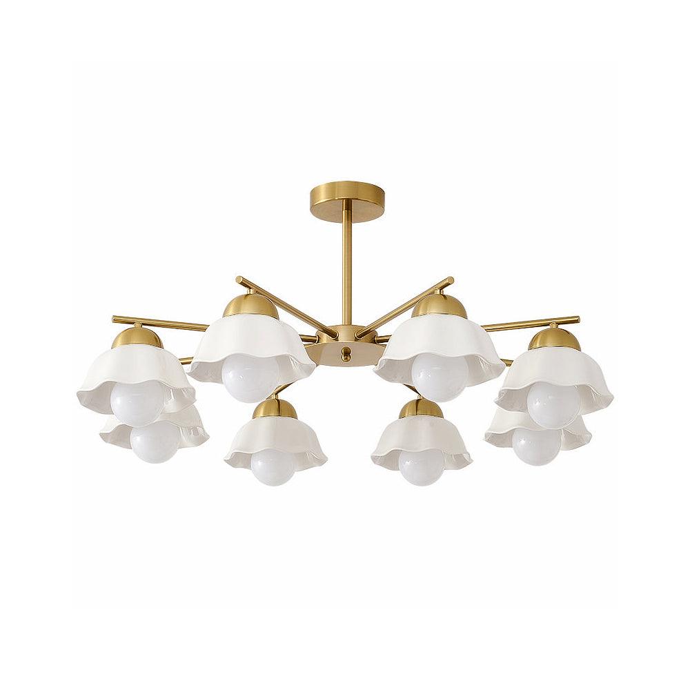 Flower Shade Brass Chandelier