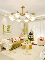 Flower Shade Brass Chandelier