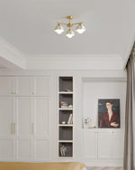 Flower Shade Brass Chandelier