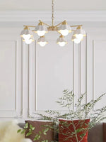 Flower Shade Brass Chandelier