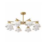 Flower Shade Brass Chandelier