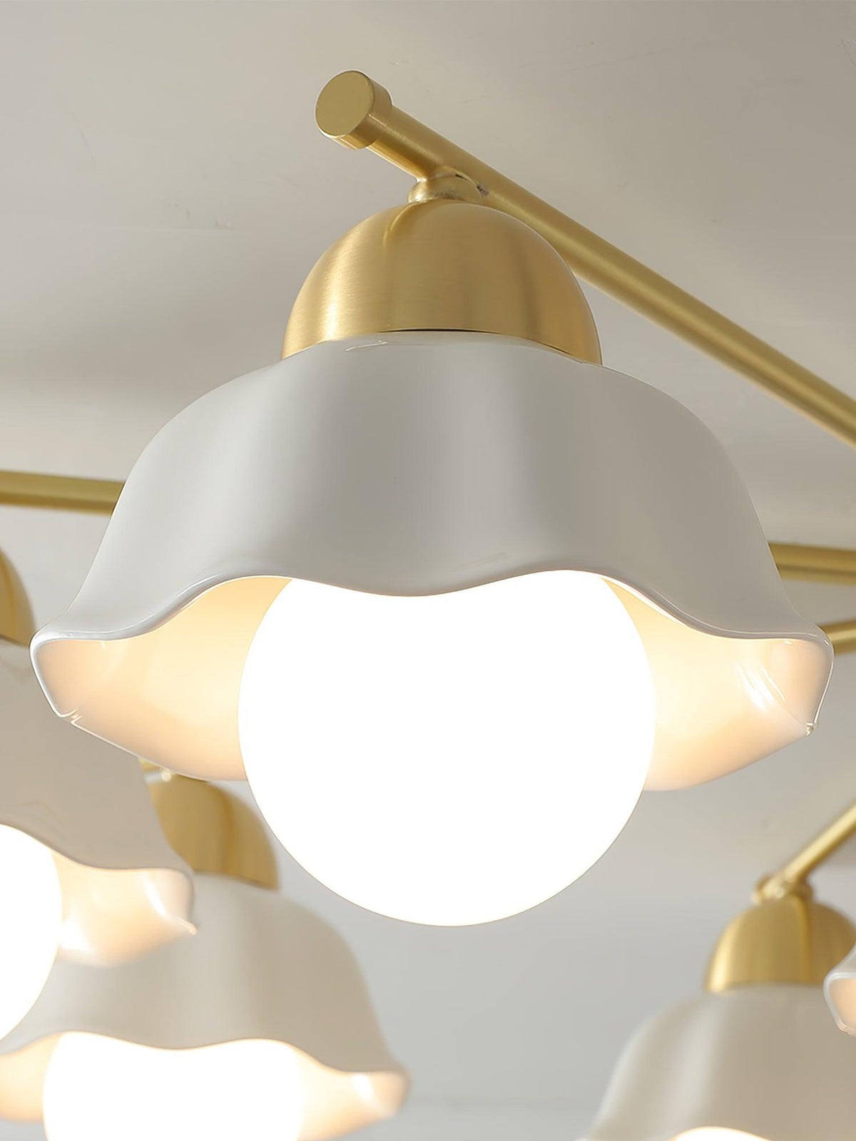 Flower Shade Brass Chandelier