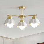Flower Shade Brass Chandelier