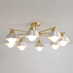 Flower Shade Brass Chandelier