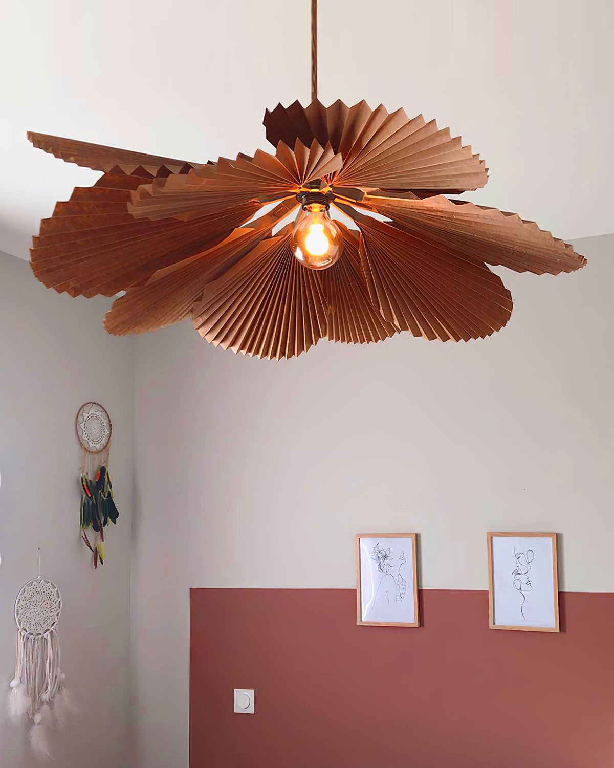 Folded Leaf Lotus Chandelier