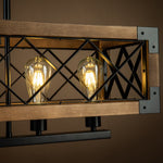 Rustic Industrial Linear Chandelier for Dining Rooms Farmhouse Rectangular/Square Light Fixture