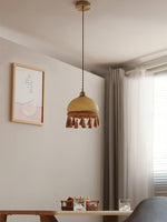 French Tassels Brass Pendant Swag Light