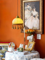 French Tassels Brass Pendant Swag Light