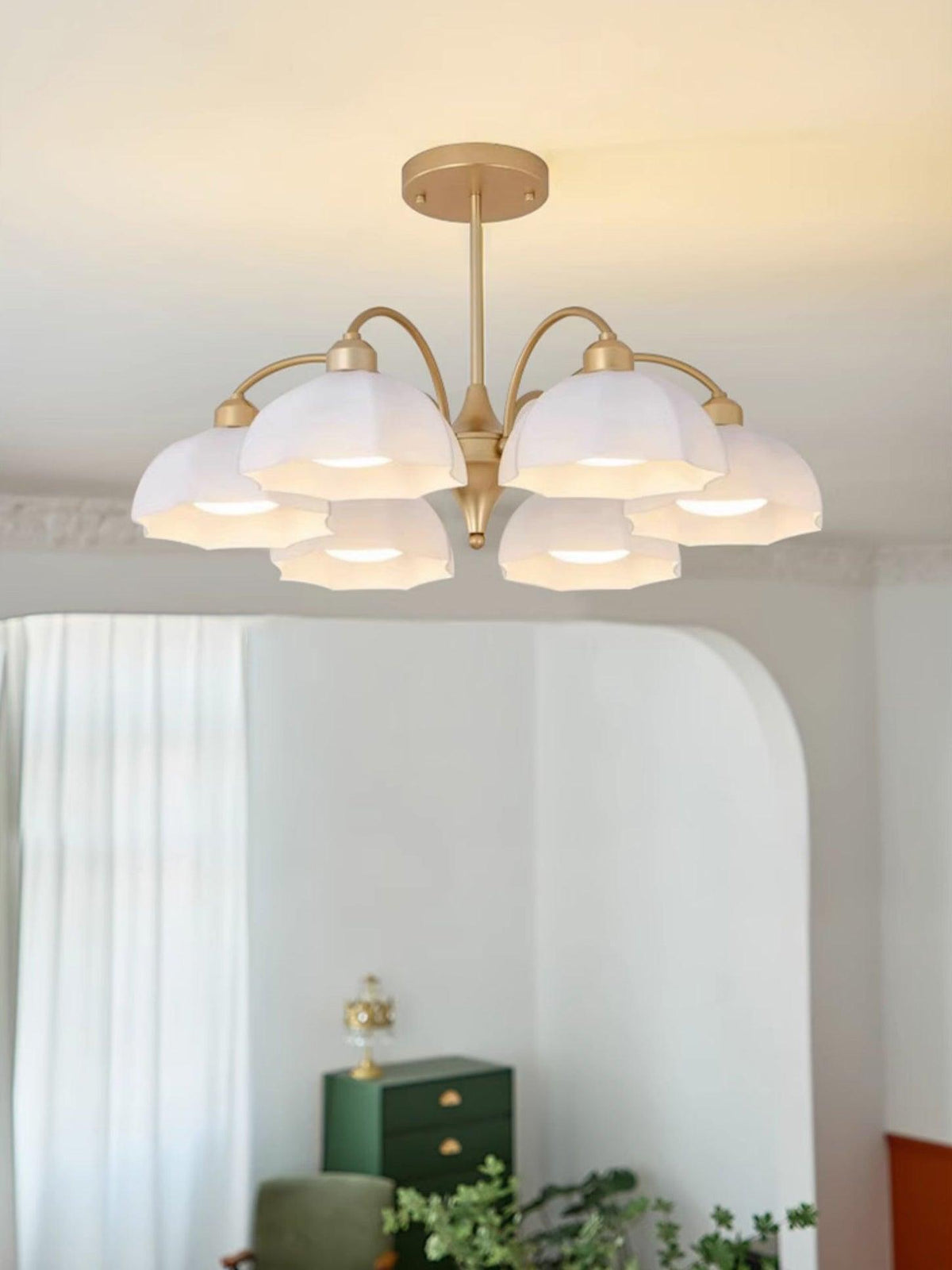 Frosted Glass Bell Chandelier