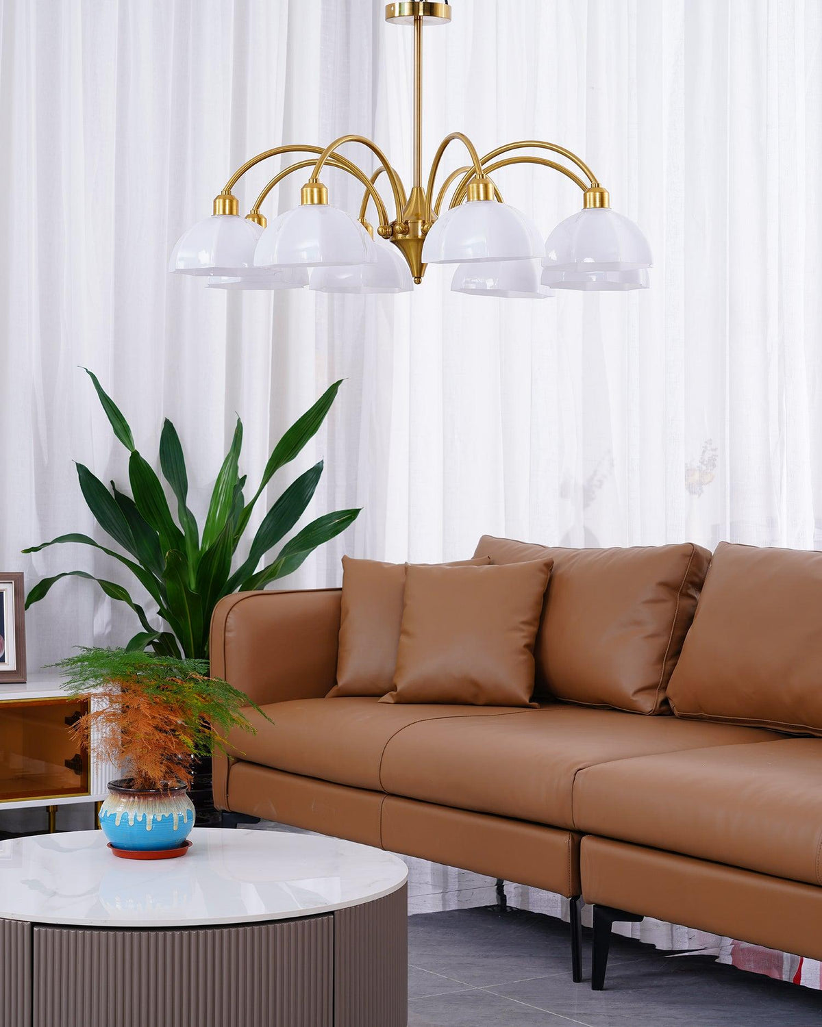 Frosted Glass Bell Chandelier