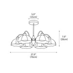 Frosted Glass Bell Chandelier