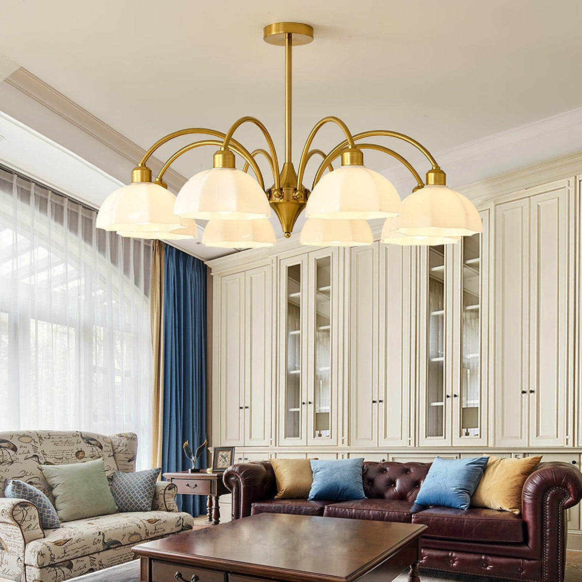 Frosted Glass Bell Chandelier