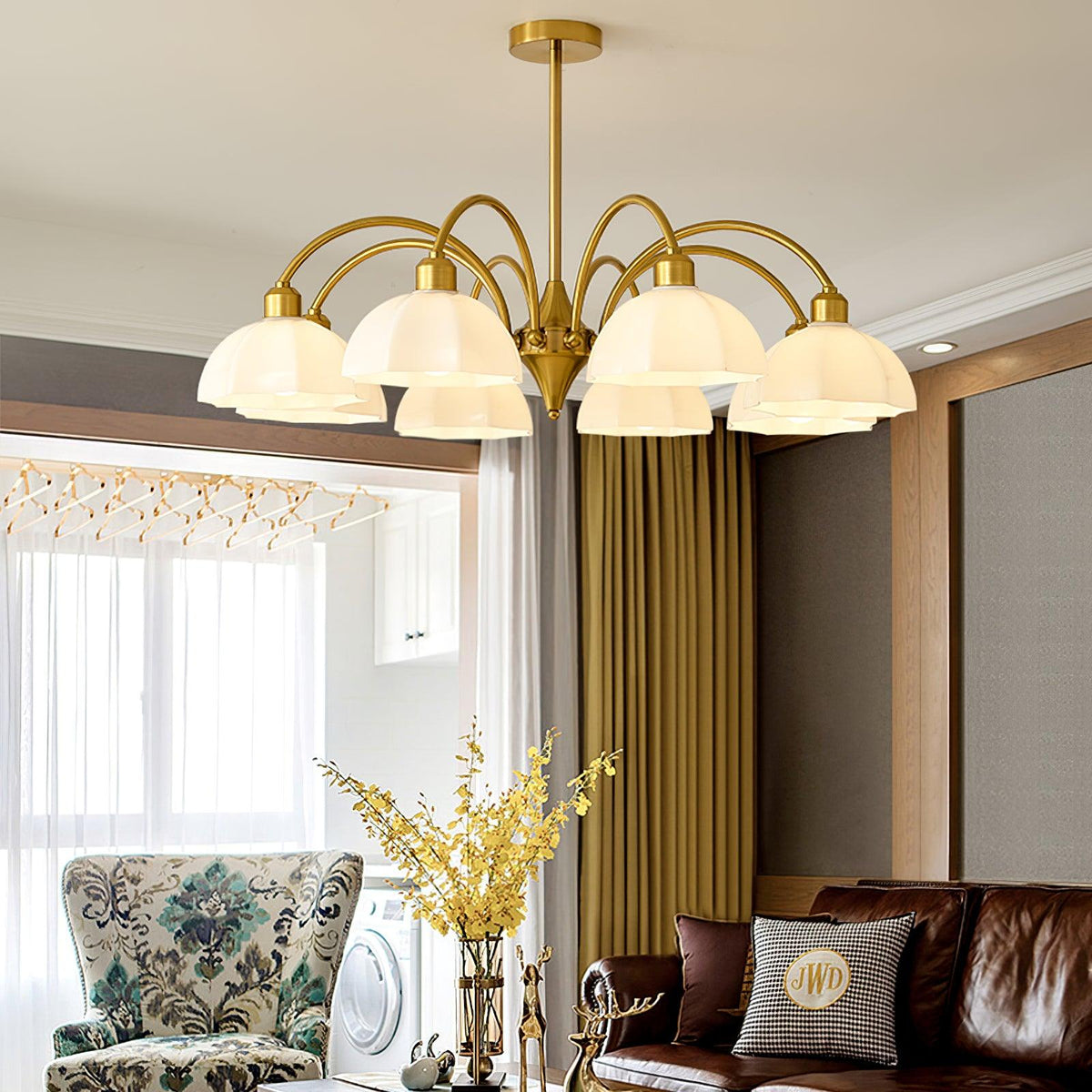 Frosted Glass Bell Chandelier