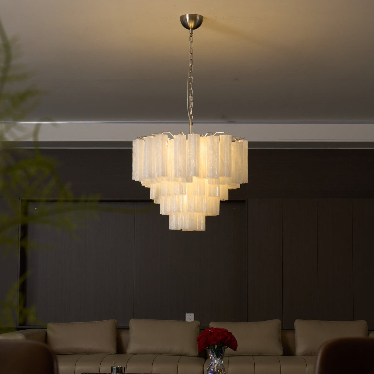 Frosted Murano Cascade Chandelier
