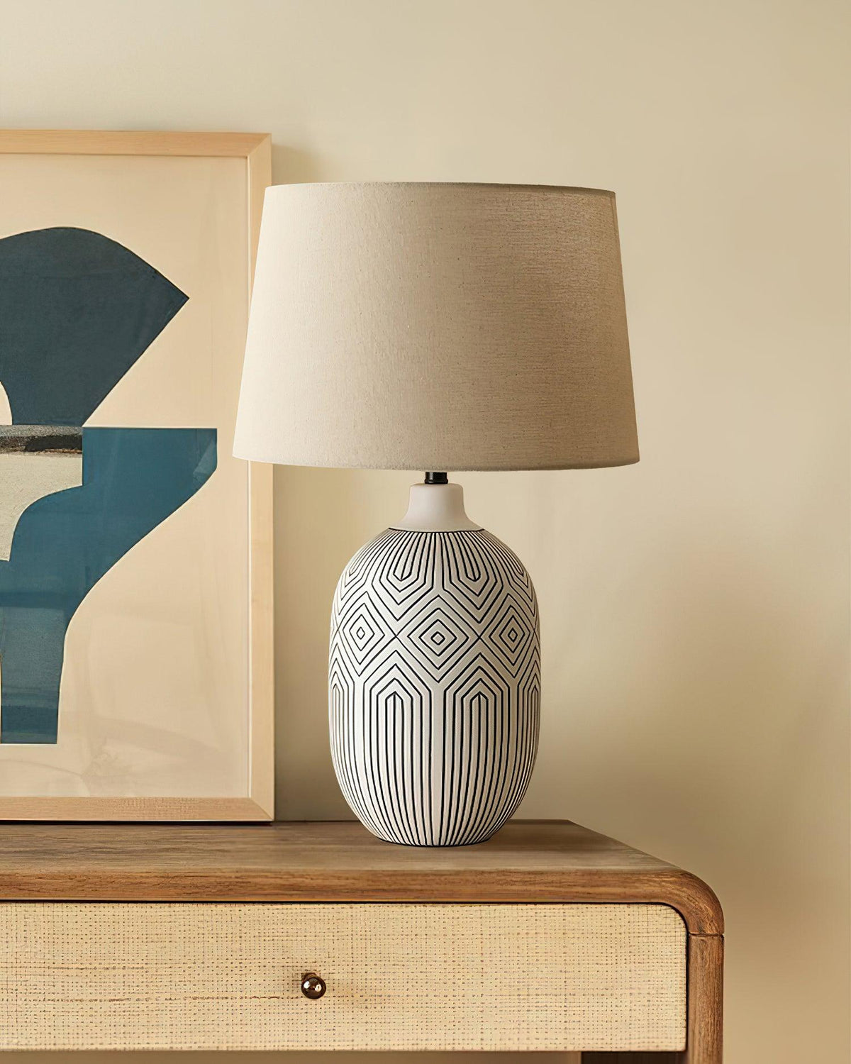 Geometric Ripple Table Lamp 13.8"