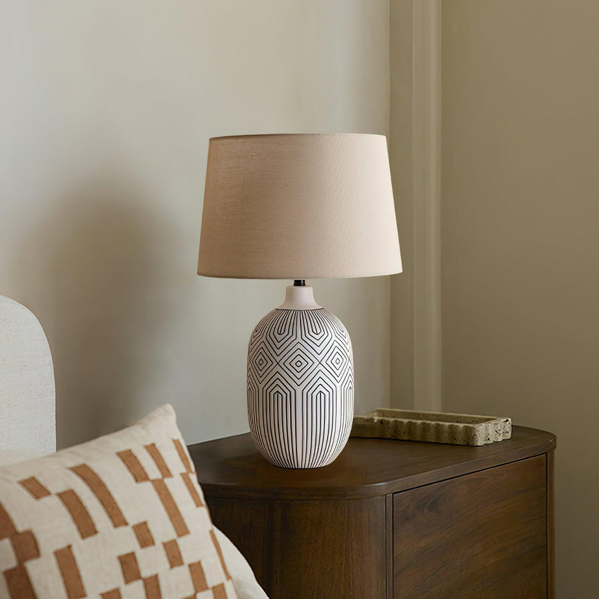 Geometric Ripple Table Lamp 13.8"