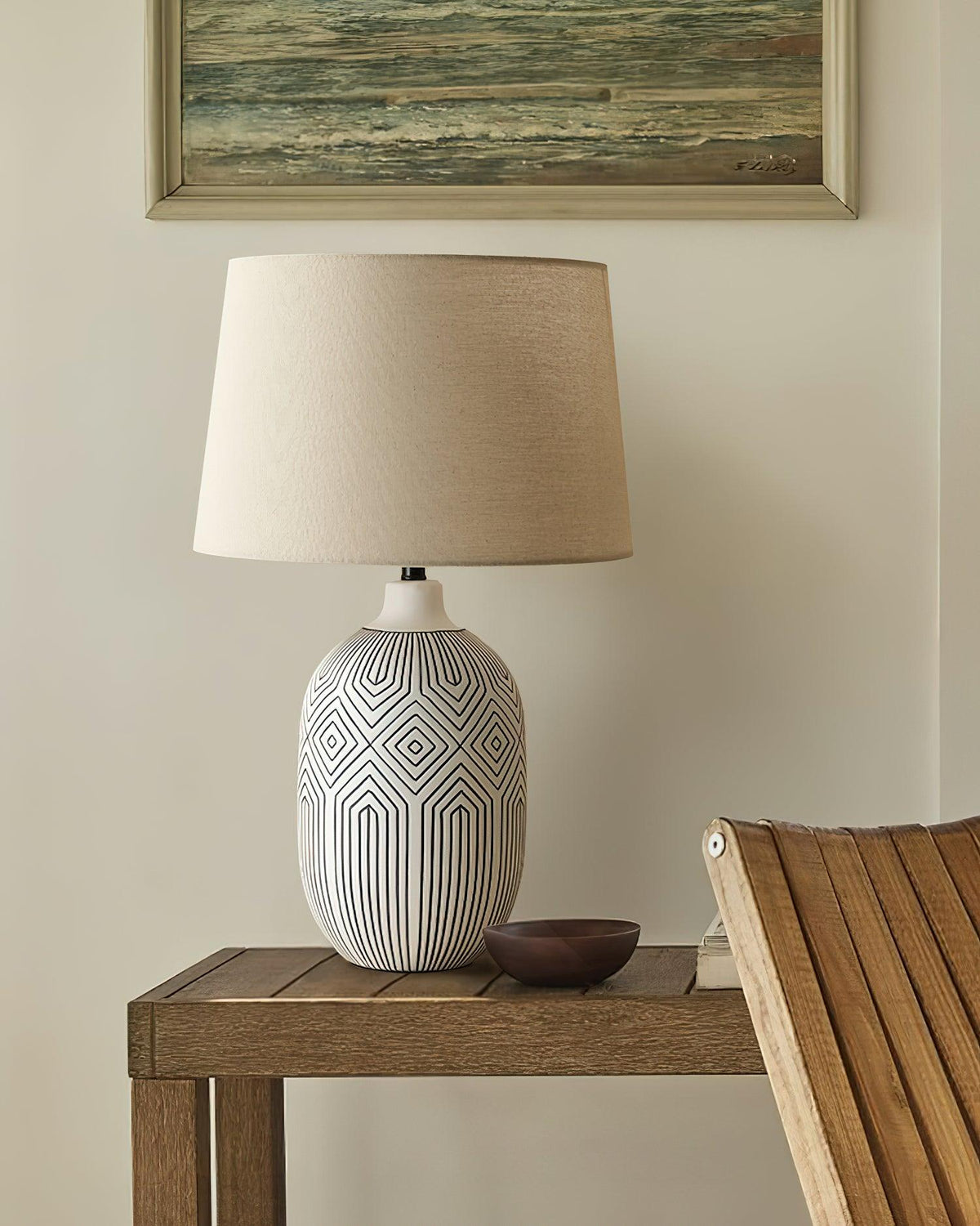 Geometric Ripple Table Lamp 13.8"