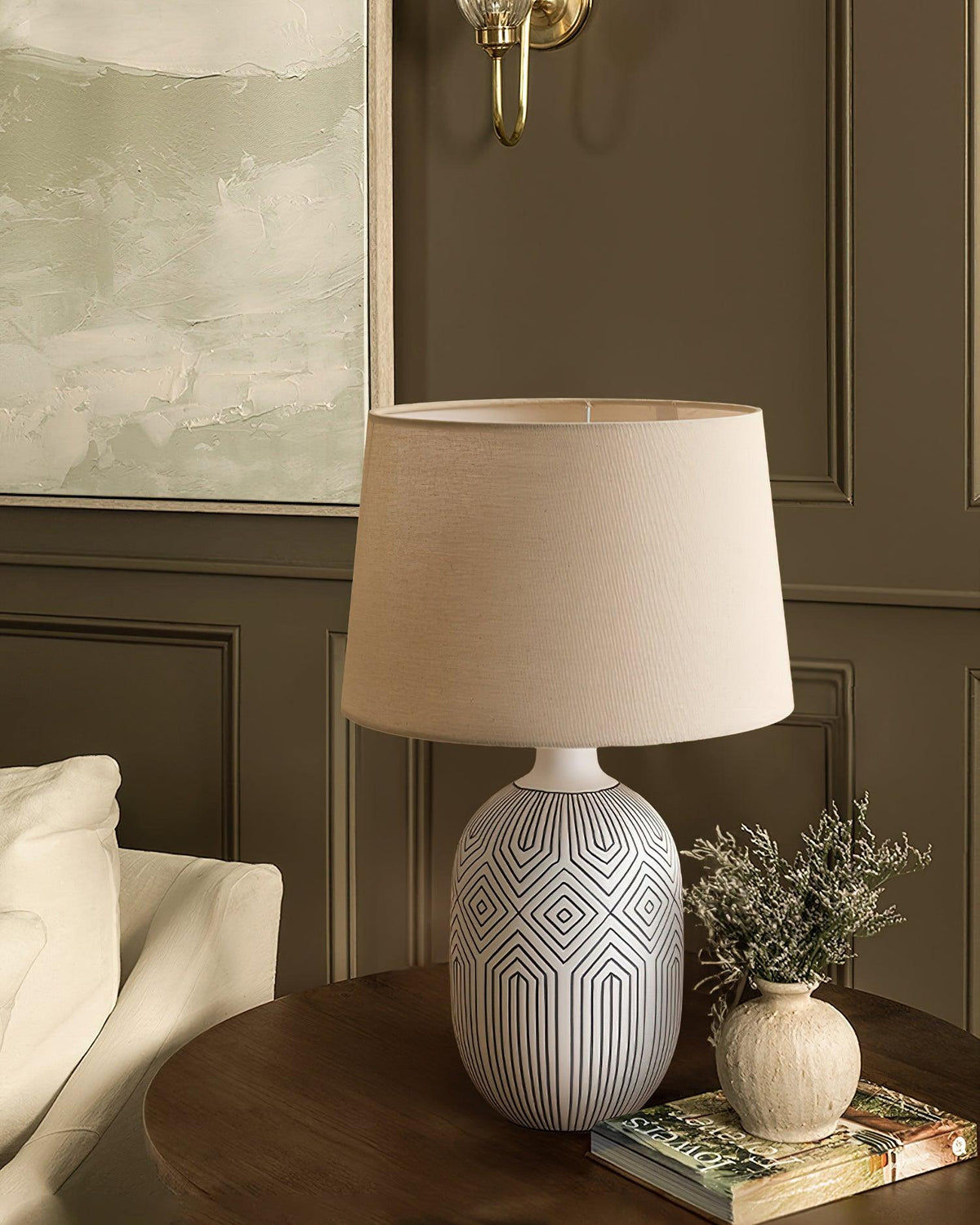 Geometric Ripple Table Lamp 13.8"