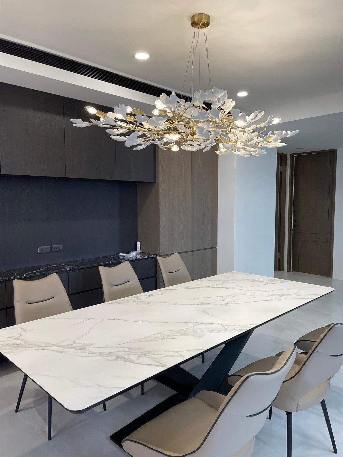 Modern Ginkgo Ceramic Chandelier