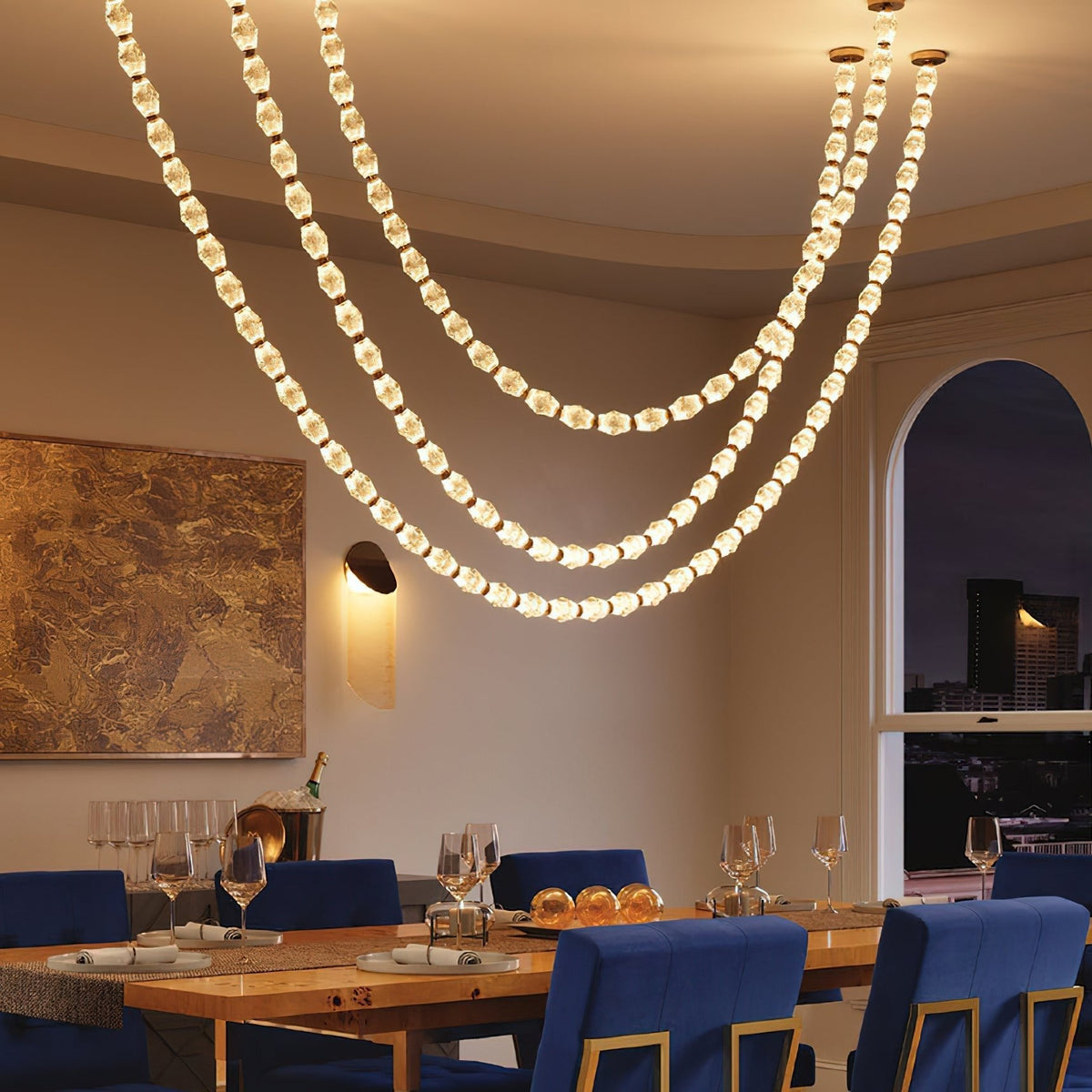 Glass Chain Chandelier