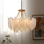 Glass Feather Pearl Chandelier