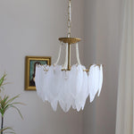 Glass Feather Pearl Chandelier