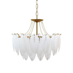 Glass Feather Pearl Chandelier