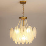 Glass Feather Pearl Chandelier